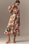 Hutch Marisol Short-sleeve Wrap Midi Dress In Pink