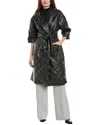 Hutch Mason Diamond Quilted Coat In Black