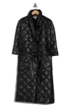 Hutch Mason Diamond Quilted Coat In Black