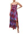 Hutch Micah Pleated Strapless Cutout Gown