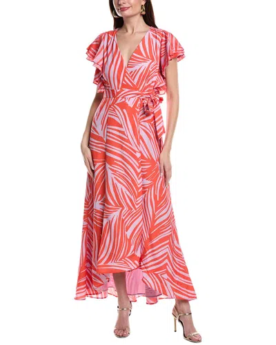 Hutch Midi Wrap Dress In Pink