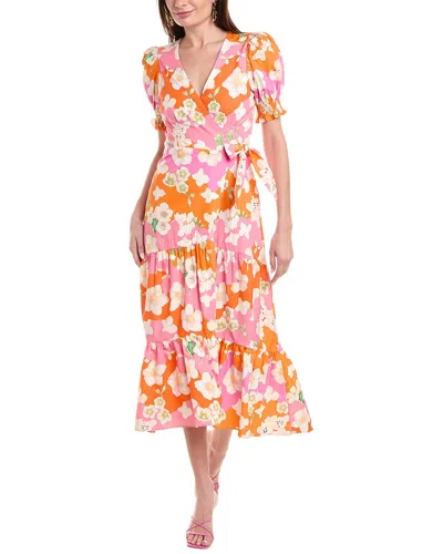 Hutch Midi Wrap Dress In Pink