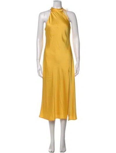 Pre-owned Hutch Mock Neck Long Dress In Yellow