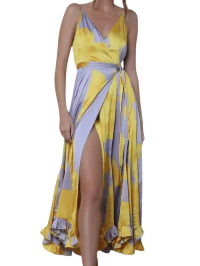 Hutch Monroe Dress In Lavender And Yellow In Multi
