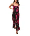 Hutch Nalini Jumpsuit In Romantic Watercolor Floral In Black Romantic Watercolor Floral