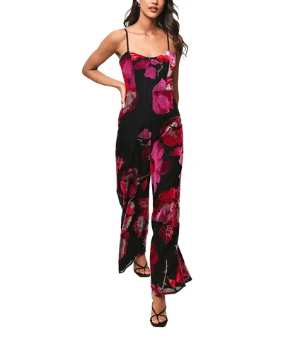 Hutch Nalini Jumpsuit In Black Romantic Watercolor Floral