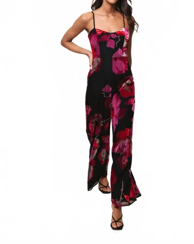 HUTCH NALINI JUMPSUIT IN ROMANTIC WATERCOLOR FLORAL