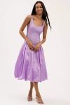 Hutch Natalia Scoop-neck Drop-waist Bubble-hem Midi Dress In Purple