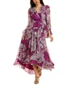 Hutch Nina Dress In Fuchsia Floral In Burgundy