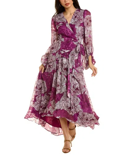 Hutch Nina Dress In Fuchsia Floral In Burgundy