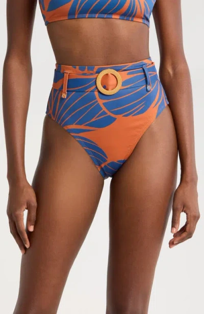 Hutch O-ring High Waist Bikini Bottoms In Copper Block