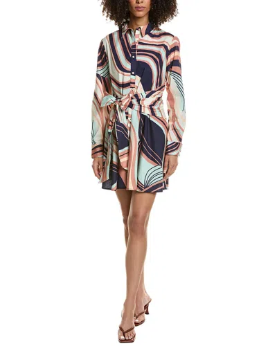 Hutch Okin Button Front Mini Dress In Multi