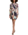 Hutch Cotton Okin Stretch Poplin Mini Shirt Dress In Multi