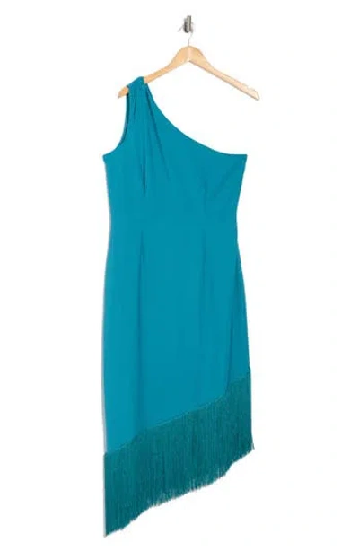 Hutch One Shoulder Fringe Hem Dress