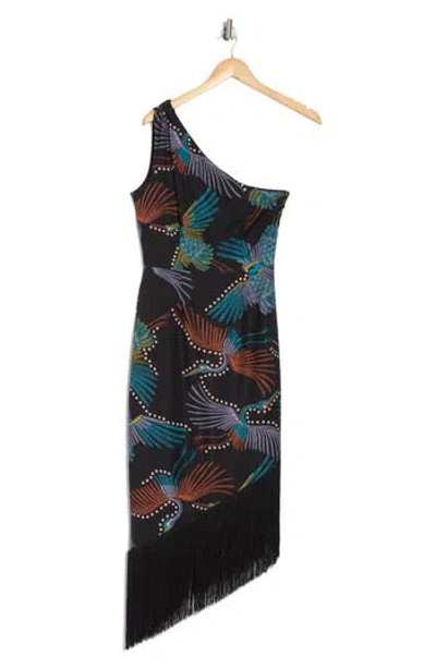 Hutch One Shoulder Fringe Hem Dress