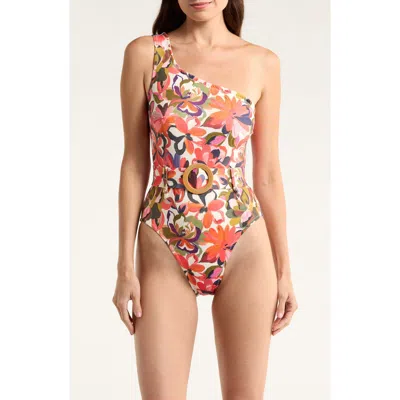 Hutch One-shoulder O-ring One-piece Swimsuit In Multi