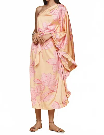 HUTCH ONE SHOULDER RUFFLE MAXI DRESS IN PINK