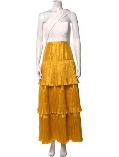 Pre-owned Hutch One-shoulder Long Dress W/ Tags In Yellow