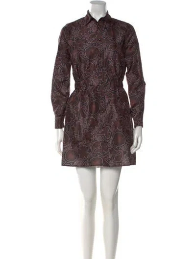 Pre-owned Hutch Paisley Print Mini Dress W/ Tags In Brown