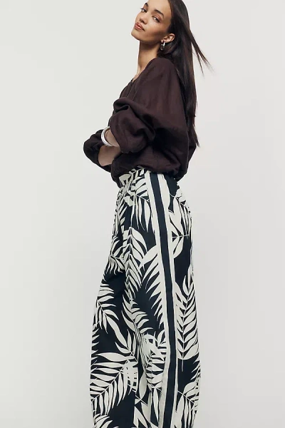 Hutch Palm Print Pants In Black