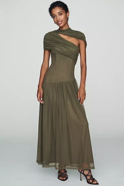Hutch Pasha Mesh Maxi Dress In Green