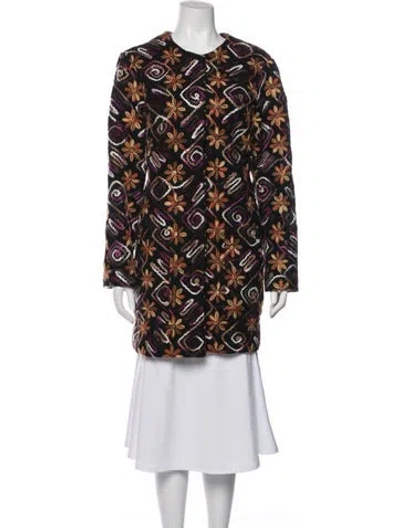 Pre-owned Hutch Patterned Coat In Black