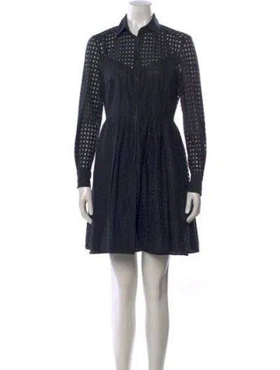 Pre-owned Hutch Patterned Mini Dress In Blue