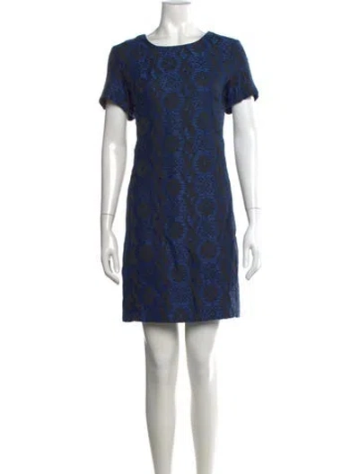 Pre-owned Hutch Patterned Mini Dress In Blue