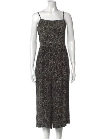 Pre-owned Hutch Patterned Square Neckline Jumpsuit In Black