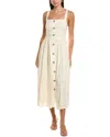 Hutch Peterson Linen-blend Midi Dress In White