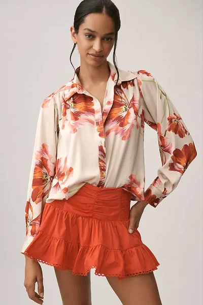 Hutch Cassidy Satin Blouse In Red