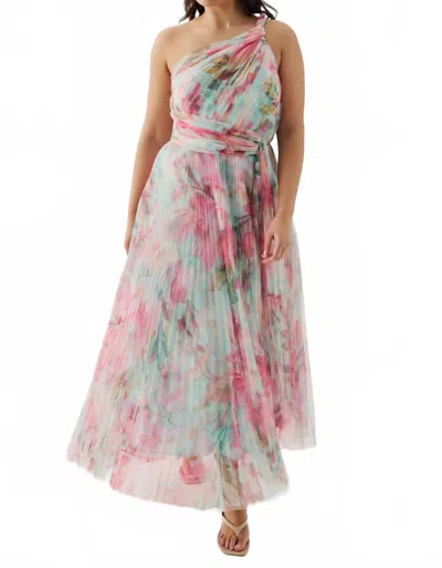 Hutch Philippa Midi Dress In Mint Multi Overlay Tropical
