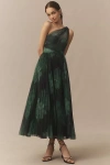 Hutch Phillippa One-shoulder A-line Maxi Dress In Green