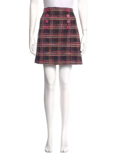 Pre-owned Hutch Plaid Print Mini Skirt In Multi