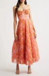 Hutch Plus Size Amara Gown In Gold Floral