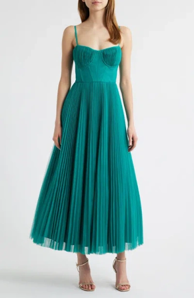 Hutch Pleated Cocktail Dress In Teal