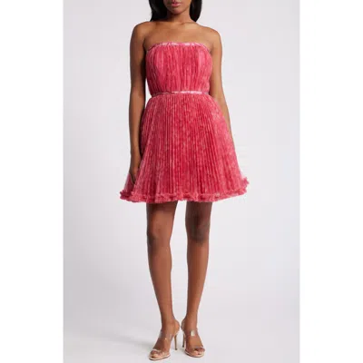 HUTCH HUTCH PLEATED STRAPLESS MINIDRESS