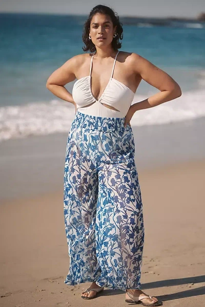Hutch Plus Eliza Sheer Cover-up Pants In Blue