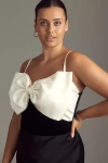 Hutch Plus Oversized Bow Velvet Bodysuit In Multi