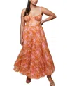 Hutch Plus Size Amara Gown In Gold Vintage Vining Floral