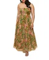 Hutch Costella Pleated Floral-print Tulle Gown