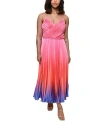 Hutch Fiji Pleated Midi Dress In Sunset Gradient In Multi Sunset Gradient