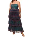 Hutch Nalina Tiered Strapless Maxi Dress In Orange Garden Party Floral
