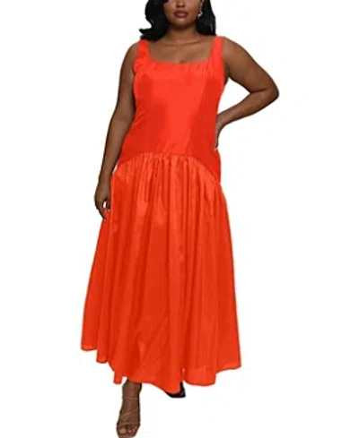 Hutch Plus Size Ridge Dress In Tangerine