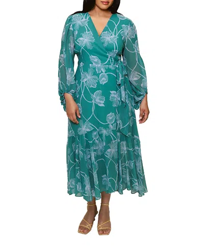 Hutch Plus Size Robyn Wrap Dress In Green