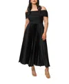 Hutch Plus Size Stockton Off The Shoulder Pleated Dress In Black
