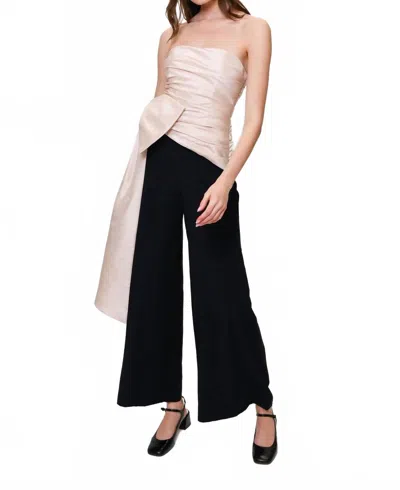 HUTCH POP MYLIE JUMPSUIT IN CHAMPAGNE/BLACK