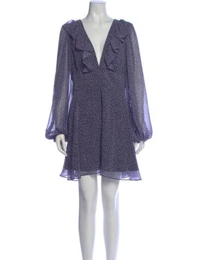 Pre-owned Hutch Printed Knee-length Dress In Purple