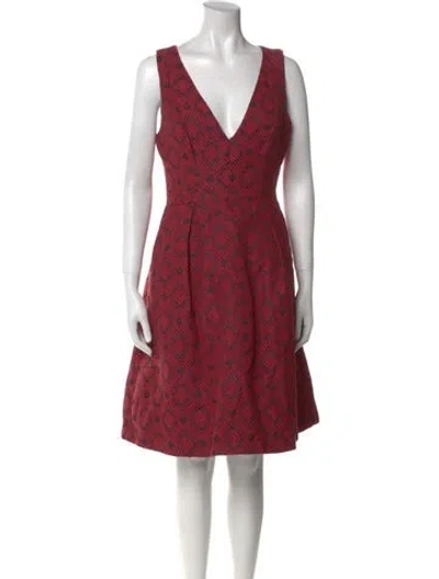 Pre-owned Hutch Printed Knee-length Dress In Red