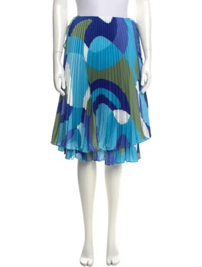 Pre-owned Hutch Printed Knee-length Skirt In Blue
